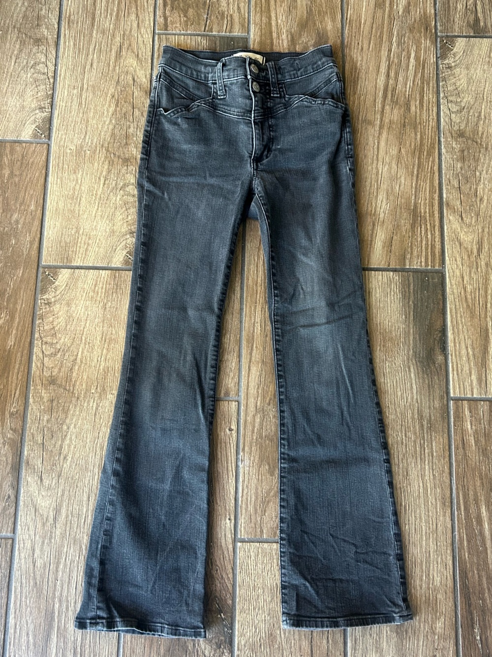 Madewell Black Mid Rise Kick Out Jeans